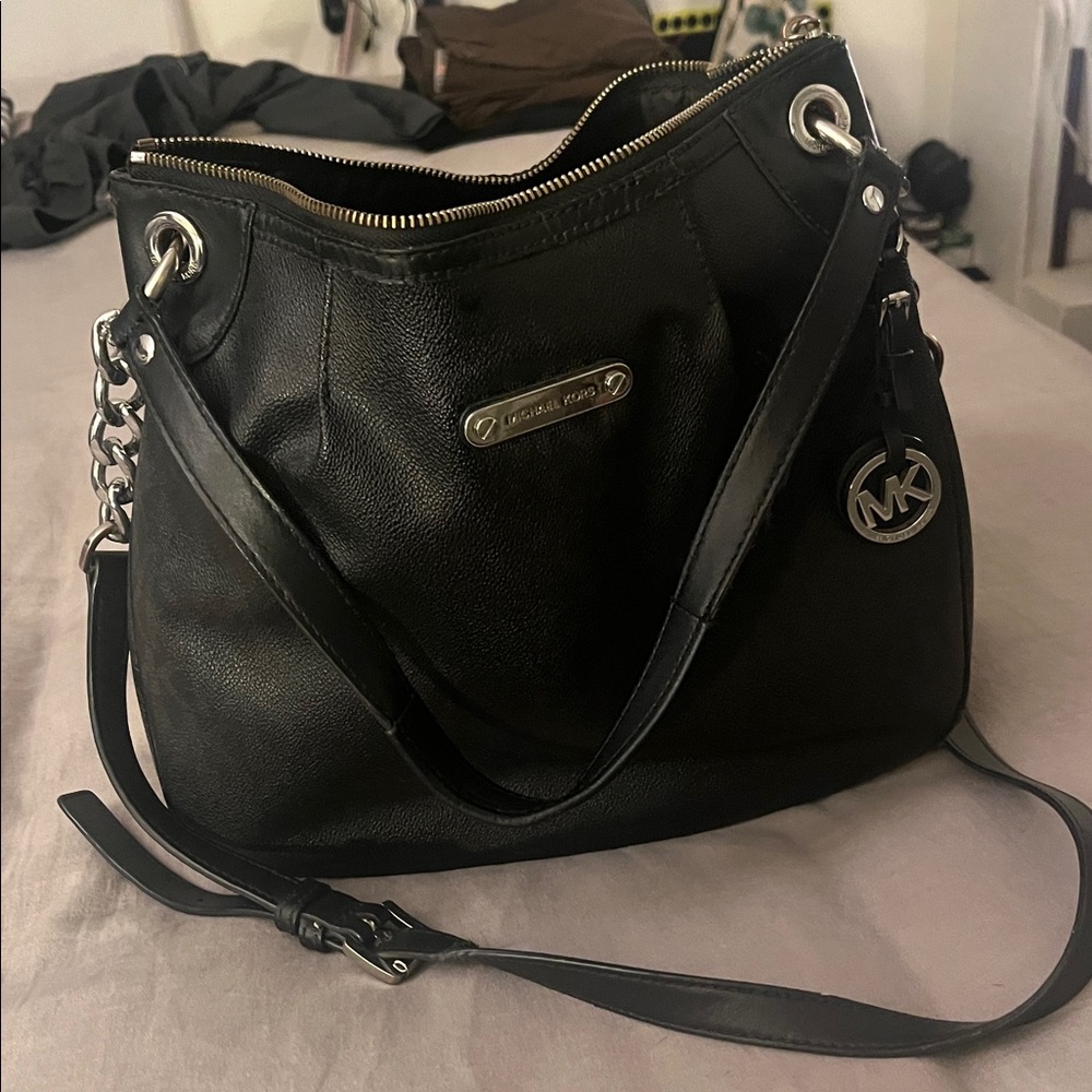 Michael Kors Black Leather Convertible Bag
